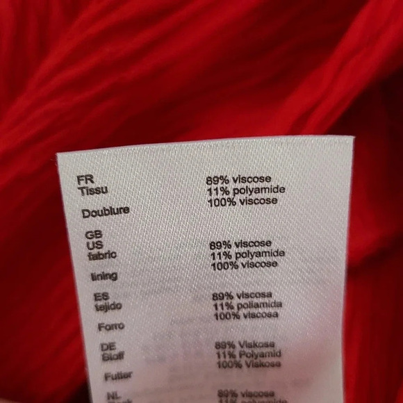 NWT Maje Rinis Red Textured Tie Back Dress - Picture 7 of 9